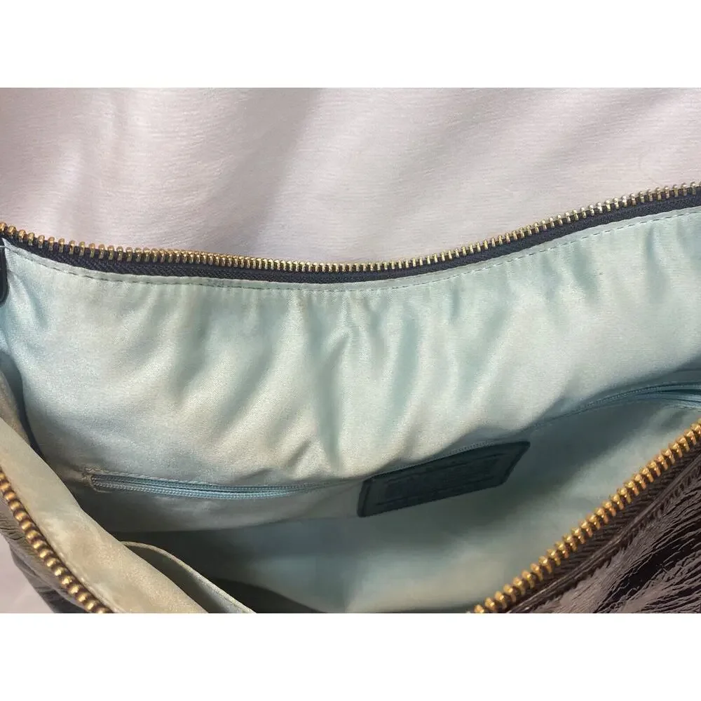 Coach Kristin Patent Leather Hobo Shoulder Bag AND Trifold wallet preowned
